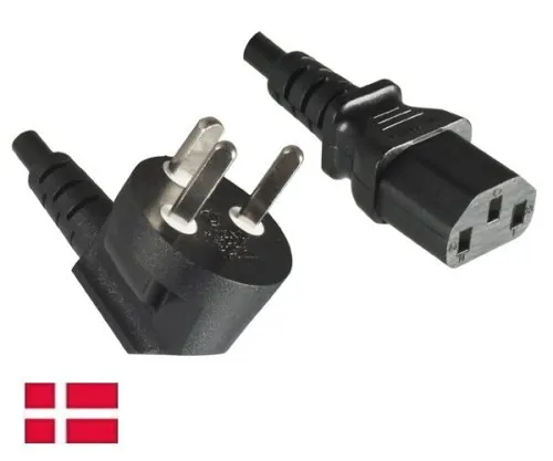 DINIC Stromkabel Netzkabel für Dänemark auf C13, VDE, DEMKO